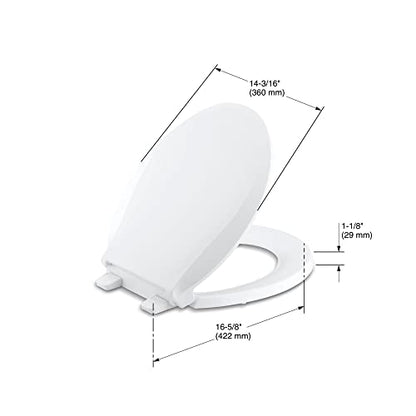 KOHLER K-4639-95 4636-G9 Cachet Quiet-Close Toilet Seat, Elongated, Ice Grey, Round - color: Ice Gray, size: Round