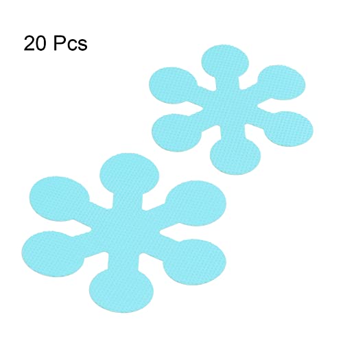 HARFINGTON 1 Set(20pcs) Non Slip Bathtub Stickers Bath Shower Floor 3.15" 3.94" Anti-Slip Sticker Tape Snowflake Style Decals for Bathroom Kitchen Bathtub Treads Stairs, Blue - color: Blue