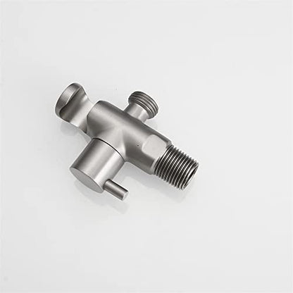 Hand Held Shower Head Holder with Hose Connector Shower Head Shut Off Valve Shower Wand Holder Wall Mount Handheld Shower Handle Sprayer Holder Toilet Bidet Spray Head Bracket Brushed Nickel - color: Brushed Nickel