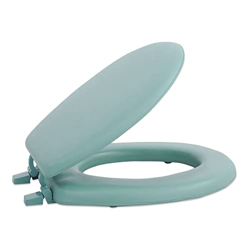 Soft Standard Vinyl Toilet Seat, Light Green, 17 in | Toilet-Seat Construction: Contoured Seat Profile and Durable Finish Create a Polished Fixture Update. - color: Light Green, size: 17 Inch, style: Vinyl