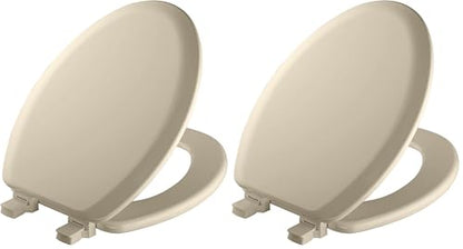 Mayfair Cameron Bone Toilet Seat, Non Slip Heavy Duty Wood, Easy Clean, Made in USA, Elongated (Pack of 2) - color: Bone, size: Elongated (Pack of 2)