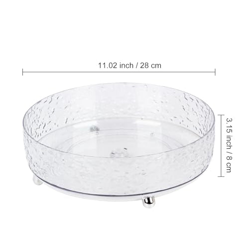 Dezzer 360° Rotating Makeup Organizer, 11" Clear Perfume Organizer Turntable Lazy Susan for Vanity, Pantry, Bathroom Counter, Cabinet, Spinning Cosmetic Storage Holder for Skincare, Perfume, Lotions - size: 11 inch