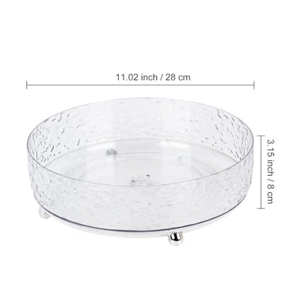 Dezzer 360° Rotating Makeup Organizer, 11" Clear Perfume Organizer Turntable Lazy Susan for Vanity, Pantry, Bathroom Counter, Cabinet, Spinning Cosmetic Storage Holder for Skincare, Perfume, Lotions - size: 11 inch