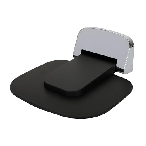 Foldable Shower Seat Wall Mounted – 400lb Shower Bench, Small Shower Spaces, 17" Secure Fold Down Design (Black)