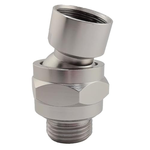 Swivel Shower Head Adapter, 360° Ball Joint Shower Adapter, Universal Leak-Proof Swivel Connector for Adjustable Showerhead, Universal shower arm adapter.(Brushed Nickel) - color: Brushed Nickel