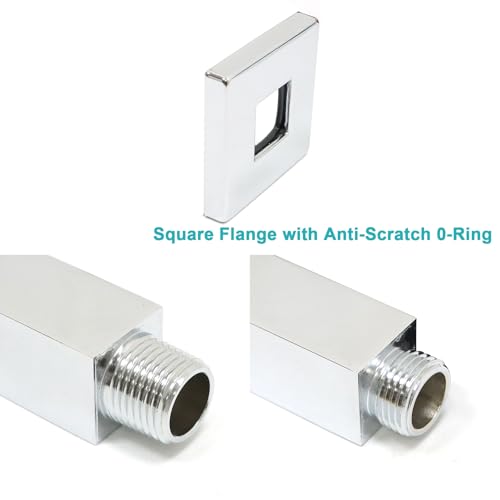 Enga Brass 6-Inch Straight Shower Arm with Flange, Chrome - color: Chrome, style: 6 Inch