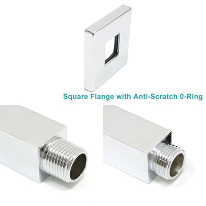 Enga Brass 6-Inch Straight Shower Arm with Flange, Chrome - color: Chrome, style: 6 Inch