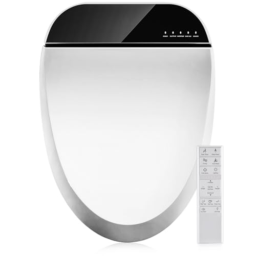 Combier Electric Bidet Toilet Seat Elongated, Wash Dry Soft Close Remote | Heated Warm Water Spray, Self-Clean Nozzle, Warm Air Drying, Silent Soft Close Lid, Ideal for Home & Hotel Bathroom Use