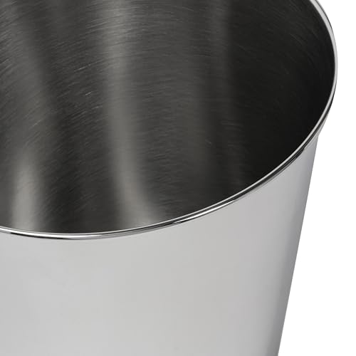 happimess Nolan 2 Gal Smooth Steel Wastebasket, Polished Steel | 10" Height, Lidless Open Top, Mechanical Finish, Small Space Design - color: Polished Steel, size: Set of 1