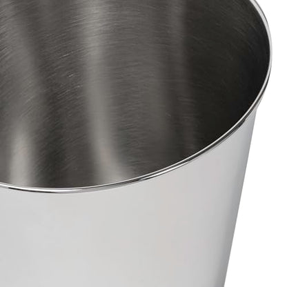 happimess Nolan 2 Gal Smooth Steel Wastebasket, Polished Steel | 10" Height, Lidless Open Top, Mechanical Finish, Small Space Design - color: Polished Steel, size: Set of 1