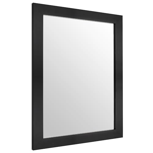Rectangular Wall Mirror 20x16 Inch Bathroom Mirror for Over Sink, Black | Farmhouse Wall Mounted Mirror, Hangs Horizontally or Vertically for Vanity, Entryway, Restroom - color: Black, size: 20"L x 16"W