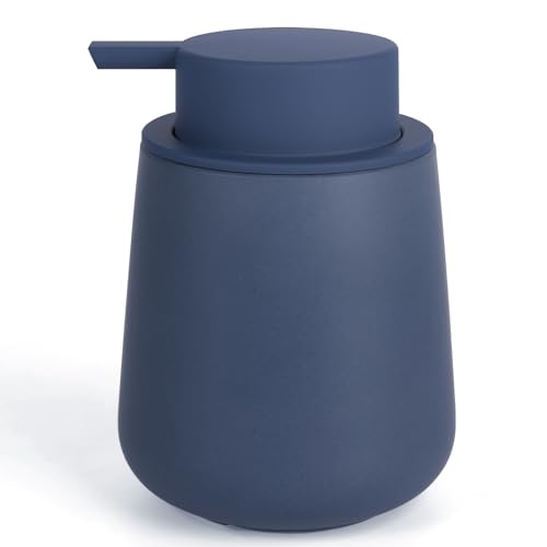 BosilunLife Ceramic Soap Dispenser - Dish Soap Dispenser for Bathroom 12Oz | Refillable Liquid Hand Wash Dispenser for Essential Oil, Lotion Soap, Blue - color: Matte Blue