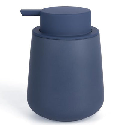BosilunLife Ceramic Soap Dispenser - Dish Soap Dispenser for Bathroom 12Oz | Refillable Liquid Hand Wash Dispenser for Essential Oil, Lotion Soap, Blue - color: Matte Blue