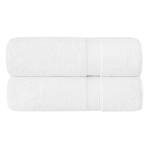 Supreme Terry 2-Piece Bath Towel Set, Hotel & Spa Quality, Plush and Absorbent 100% Turkish Cotton Towels, Quick Dry-White - color: White, size: Bath Towel Set