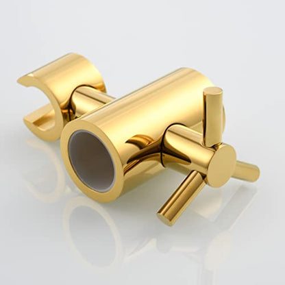 Adjustable Hand Held Shower Bracket Brass Shower Head Holder for 25mm O.D Shower Rod, Titanium Gold, ST38AJ - color: Titanium Gold
