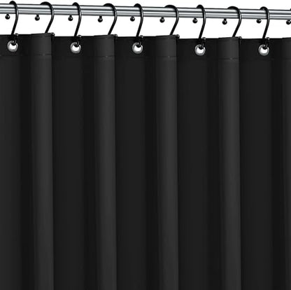 Dependable Industries inc. Essentials Premium 6 Gauge EVA Shower Curtain Liner - PVC Free Magnetized Bottom Odorless with Rustproof Grommets (Black) - color: Black