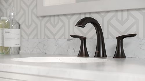 Pfister Weller 8 in Widespread Bathroom Sink Faucet 2-Handle 3-Hole Tuscan Bronze Finish with Pop-Up Drain Assembly 1.2 GPM WaterSense Certified Metal Construction LG49WR0Y - color: Tuscan Bronze, size: 1 Pack