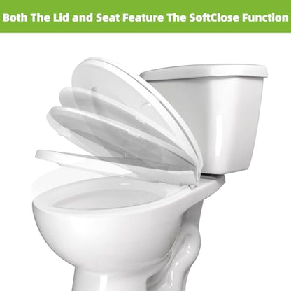 Toilet Seat Elongated with Slow Close Hinges, Universal Oval Fit, White | Compatible with TOTO/Kohler/Gerber/American Standard, Four Bumpers Never Loosen, Two Sets Toilet Bolts and Nuts, - style: Universal Elongated Fit