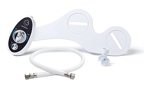 BossBidet, Luxury Bidet Toilet Seat Accessory - Water Sprayer Attachment to Clean Your Rear End. For Men, Women, Children - Non-Electric, Dual Nozzles, Aesthetic Design - Home & Bathroom Accessories - color: White & Black