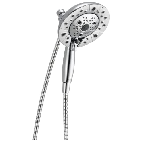 Delta Faucet 5-Spray In2ition Dual Shower Head with HandHeld Spray, H2Okinetic Chrome Shower Head with Hose, Showerheads, Handheld Shower Heads, Magnetic Docking, Chrome 58480-PK - color: Chrome