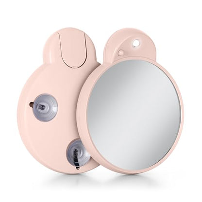 Zadro Magnification Lighted Compact Mirror with LED Light & Retractable Suction Cups – Travel Makeup Mirror, Cool White 6400K Lighting, Battery Operated, Made in USA (Sepia Rose, 10X | 4.3"L x 3.5"W) - color: Sepia Rose