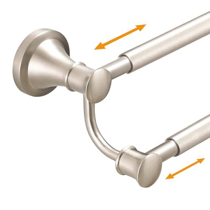Hoimpro Double Towel Bar Towel Rack for Bathroom Wall Mount Brushed Nickel | Adjustable 16-26 In,Wall Mounted Towel Holder, Stainless Steel, Rustproof, Towel Bar Rod Hanger Hardware Accessories Hotel - color: Brushed Nickel