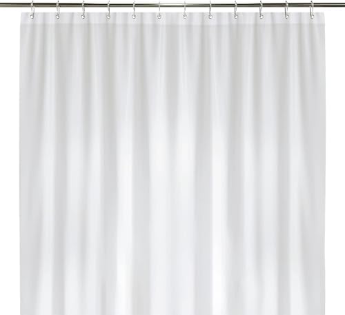 LiBa Shower Curtain PEVA 10G, 72x72 Inch White with 12 Rings | Heavy duty, includes 12 rings, waterproof plastic shower curtain, weighted magnets, bathroom accessories - color: 10g Peva - White, size: 72"W x 72"L (Pack of 1)