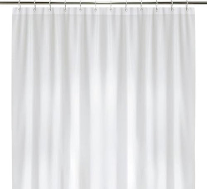 LiBa Shower Curtain PEVA 10G, 72x72 Inch White with 12 Rings | Heavy duty, includes 12 rings, waterproof plastic shower curtain, weighted magnets, bathroom accessories - color: 10g Peva - White, size: 72"W x 72"L (Pack of 1)