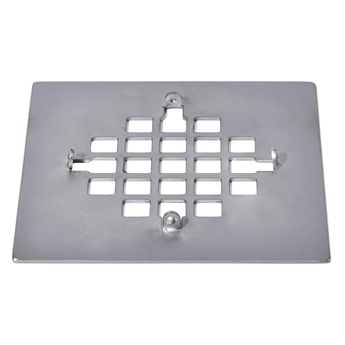 4-1/4 Inch Square Snap-in Shower Drain Brushed Nickel | 304 stainless steel Shower Strainer Grid, large flow anti-clog, 4.25 inch square size fits most household shower drains - color: Brushed Nickel