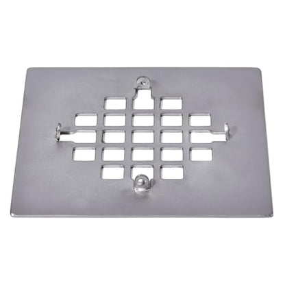 4-1/4 Inch Square Snap-in Shower Drain Brushed Nickel | 304 stainless steel Shower Strainer Grid, large flow anti-clog, 4.25 inch square size fits most household shower drains - color: Brushed Nickel