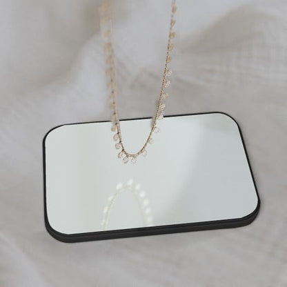 8-Inch Table Desk Vanity Makeup Mirror, Simple Portable Travel Mirror with Stand, Standing and Wall Hanging Dual-use, Black - color: Black