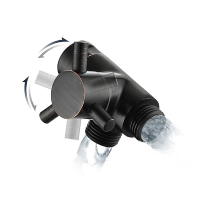 PDPBath Brass 3 Way Shower Arm Diverter Valve for Handheld Shower Head and Fixed Shower Head, G1/2 Universal Connection - Oil Rubbed Bronze - color: Oil Rubbed Bronze-1