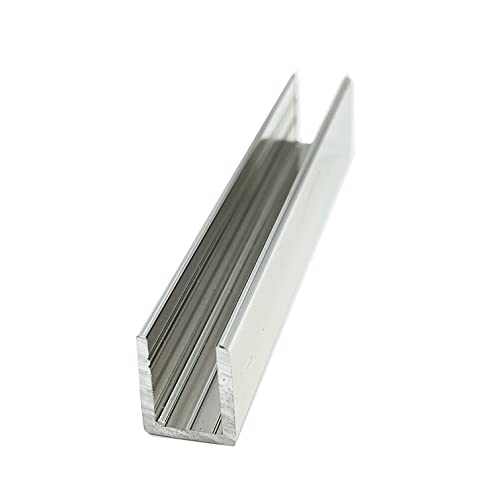 Brixwell SDCD38PN-CCP4 Polished Nickel 3/8" Fixed Panel Shower Door Deep U-Channel - 4 inch Sample - color: Polished Nickel, size: 4 Inch - Sample