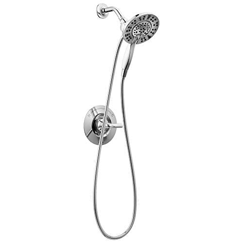 Delta Arvo 14 Series Chrome Shower Faucet Set with In2ition 2-in-1 Dual Shower Head with HandHeld Spray Combo, Valve Trim Kit, Chrome 142840-I (Valve Included) - color: Chrome