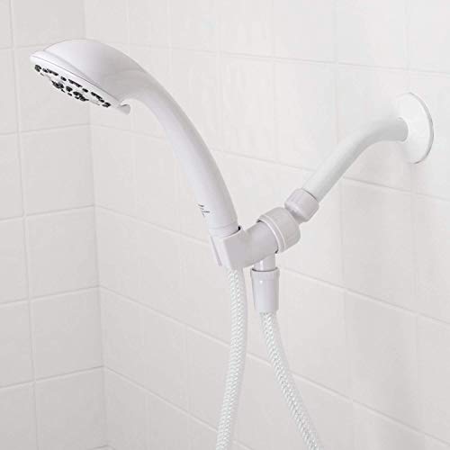 Aqua Vista 3-Spray Handheld Shower Head, White, WaterSense Certified | 60 in. No-Kink Hose, Rub-Clean Nozzles, 2X Water Coverage, Reduces Water Use Up to 20%, Limited Warranty, Spa Shower Head