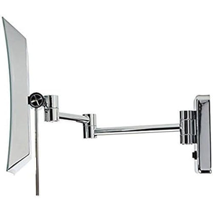 JERDON Hardwired Wall-Mount Makeup Mirror - 5X/1X - Chrome - JRT710CLD | 6.5" x 9" Rectangular Frame, LED Lighting, Direct Wire Install - color: Chrome Direct Wire