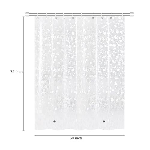 60W x 72H Stall Shower Curtain Liner with Rustproof Grommets and Magnets - Premium Cobble Pattern Clear, 8G Non-Toxic Waterproof Easy Care - color: Clear Pebble 8g, size: 60"W x 72"L (Pack of 1)