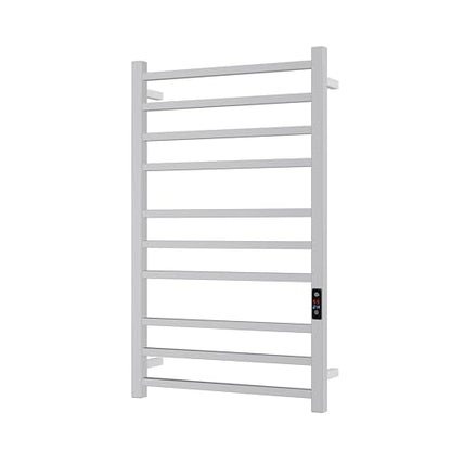 SATOH Towel Warmer for Bathroom Heated Towel Rack Wall Mounted Electric Drying Rail with Plug-in Installation & Timer Stainless Steel Hot Towel Warmer - 88cm x 53cm (Polished Chrome)