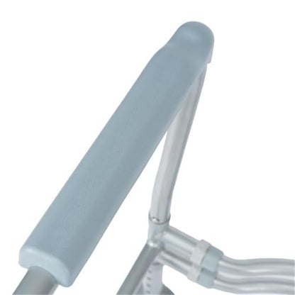 Pemberly Row Adjustable Toilet Safety Rail, Steel Frame with Gray Padded Handles, 23.5-27.25"W x 21.5"D x 26.25-30"H, Lightweight, Suction Cup Feet, Tool-Free Assembly, Elderly or Disabled Use