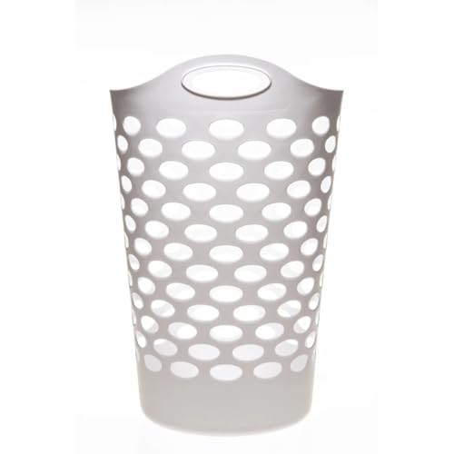 Tall Flex Laundry Basket Plastic Hamper for Clothes, Bedroom, and Storage with Handles 17.75" x 17.25" x 26", White