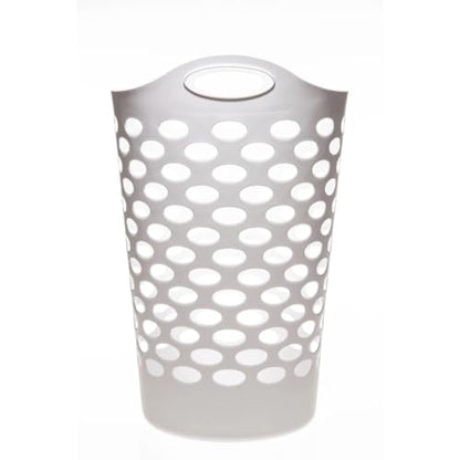 Tall Flex Laundry Basket Plastic Hamper for Clothes, Bedroom, and Storage with Handles 17.75" x 17.25" x 26", White