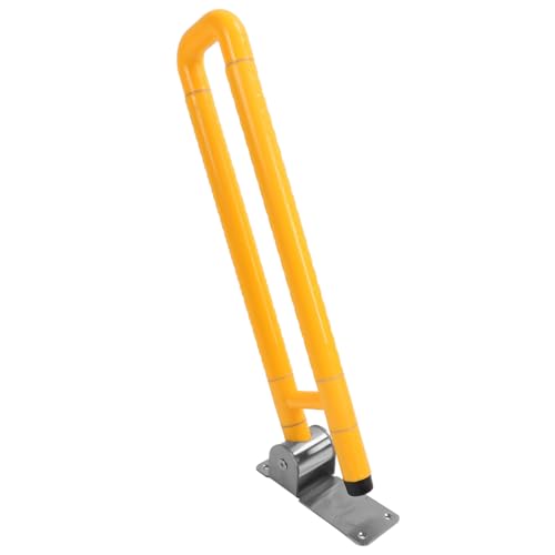 Foldable Toilet Grab Bar Handles, Stainless Steel Flip Up Safety Support Rails, Non Slip Bathroom Seat Assist Bar for Elderly and Disabled, Yellow (Yellow) - color: Yellow