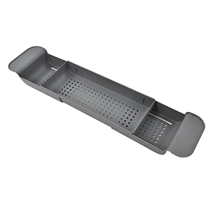 Telescopic Bathtub Holder, Eco-Friendly Bath Shelf, Caddy Tray for Book Lovers, for Bathroom Entertainment (Grey) - color: Gray