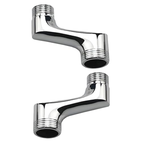 2Pcs Shower Head Adapter, Brass Shower Head Extender, Adjustable Swivel Arm, 1/2 3/4 Offset Connection, Excentric Toilet Connection