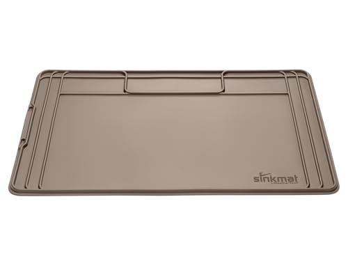 WeatherTech Sink Mat - Waterproof Under Sink Liner Mat for Kitchen Bathroom – 46” x 22” Inches - Durable, Flexible Tray – Home Undersink Organizer Must Haves, Tan, Made from Plastic - color: Tan, size: 46 1/4" x 22 3/8"