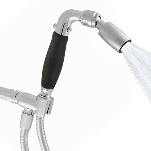 High Sierra® Solid Lead-Free Metal Handheld Shower Head, Trickle Valve, Includes 72” Flexible Stainless Steel Hose With Biofilm Resistant Silicone Inner Tube, Holder. Ultra Low Flow 1.25 GPM. Chrome - color: Chrome, size: 1.25 GPM