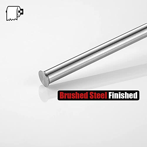 JQK Toilet Paper Storage Stand, 304 Stainless Steel Thicken 0.8mm Tissue Reserve Holder Dispenser for Bathroom, Brushed Steel, TPS180-BN - color: Brushed & Black Base