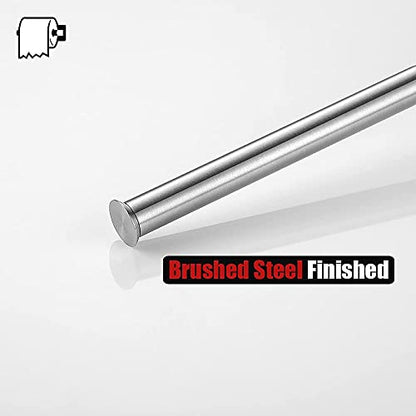 JQK Toilet Paper Storage Stand, 304 Stainless Steel Thicken 0.8mm Tissue Reserve Holder Dispenser for Bathroom, Brushed Steel, TPS180-BN - color: Brushed & Black Base