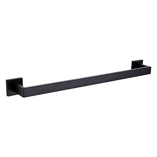 TASTOS Black Single Towel Bar 23.6-Inch Bathroom Towel Holder | SUS 304 Stainless Steel Towel Rack for Bathroom Wall Mounted, Heavy Duty Towel Rod for Bathroom Kitchen - color: Matte Black, size: 23.6-Inch