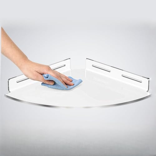 Floating Corner Shelf, Acrylic Clear Corner Shower Organizer Wall Mounted Storage Rack for Bathroom Kitchen Dorm Toilet